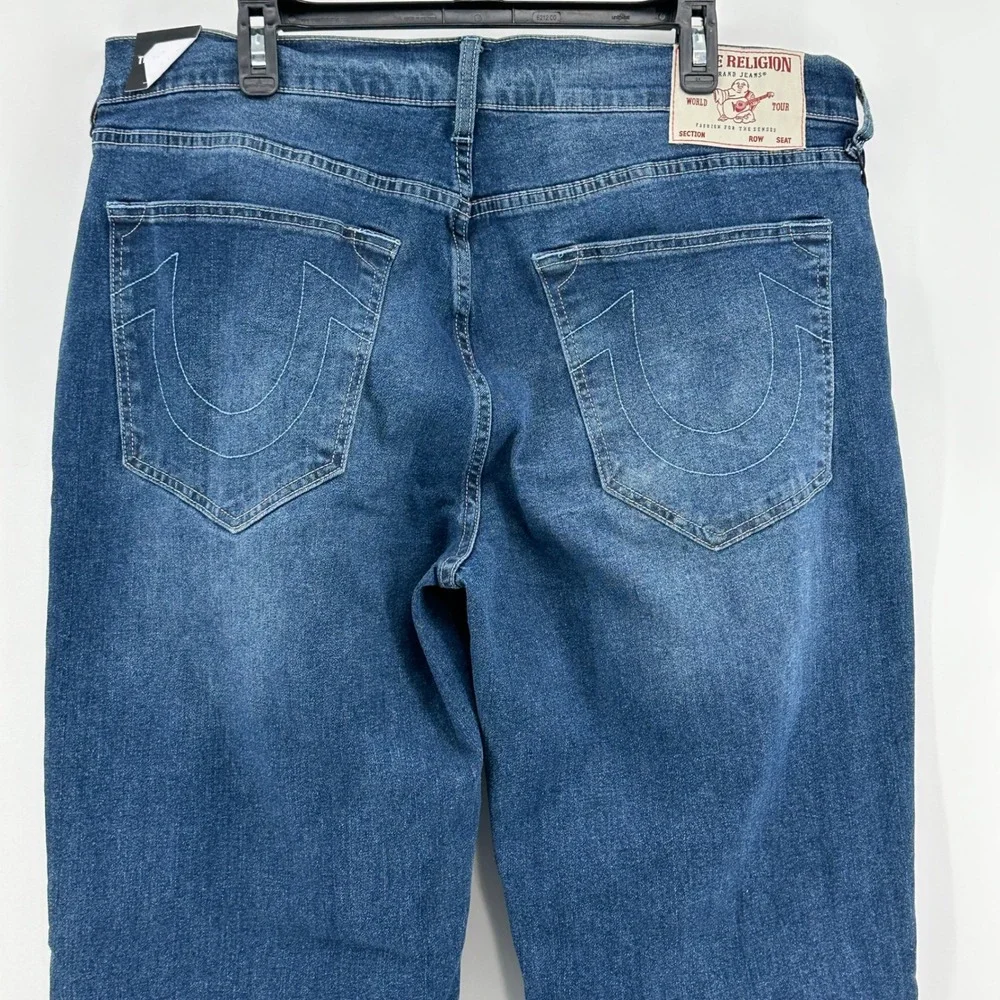 True Religion Bobby Jeans Mens 36 Blue Patch Relaxed Baggy Modern Streetwear NWT
